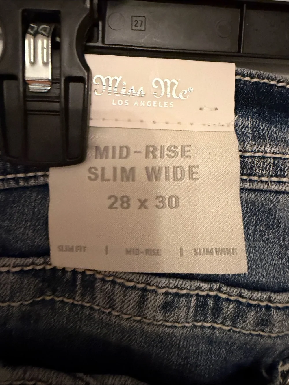 New Miss Me Cloudborne Wing Slim Wide Mid-Rise Jeans, 28x30